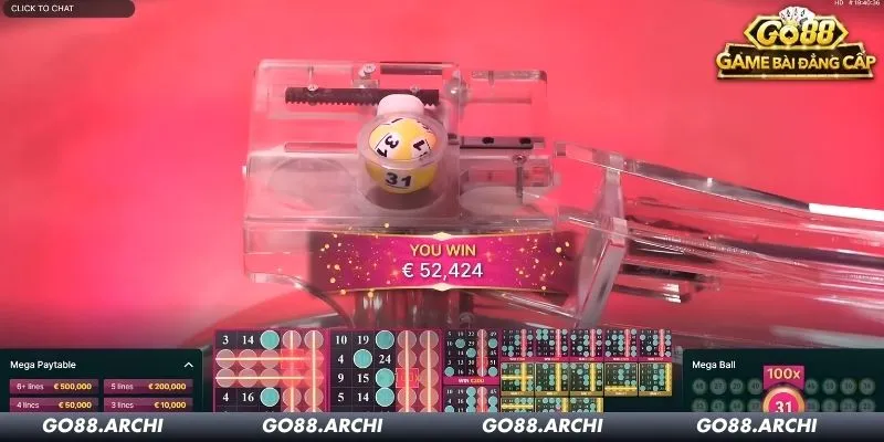 Thời gian chơi Mega Ball chỉ từ 1 phút